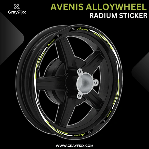 Alloy Wheel Radium Sticker for Avenis 125 | Printed in Premium Radium with FPF (Fade Protection Film), Waterproof, Precut Sticker, Pack Of 1